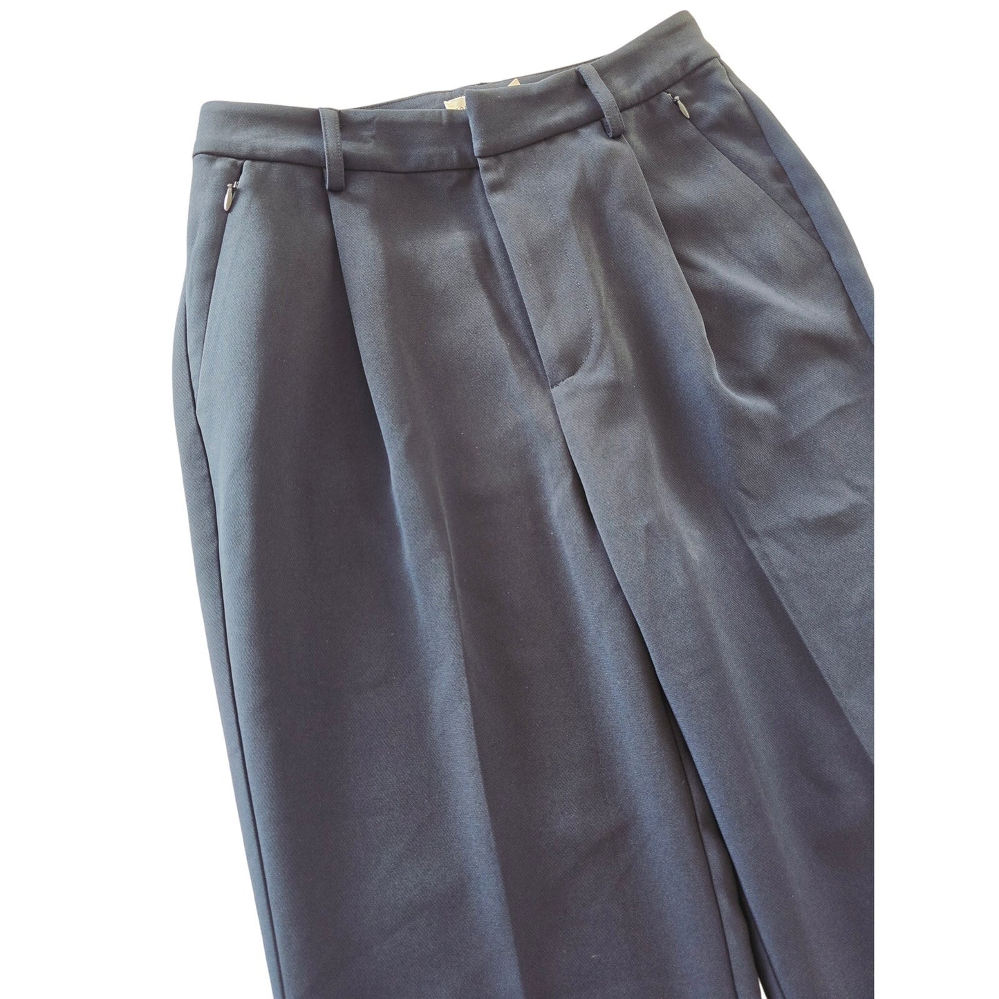 Navy High Rise Wide Leg Trousers Luxe Suiting Size 2