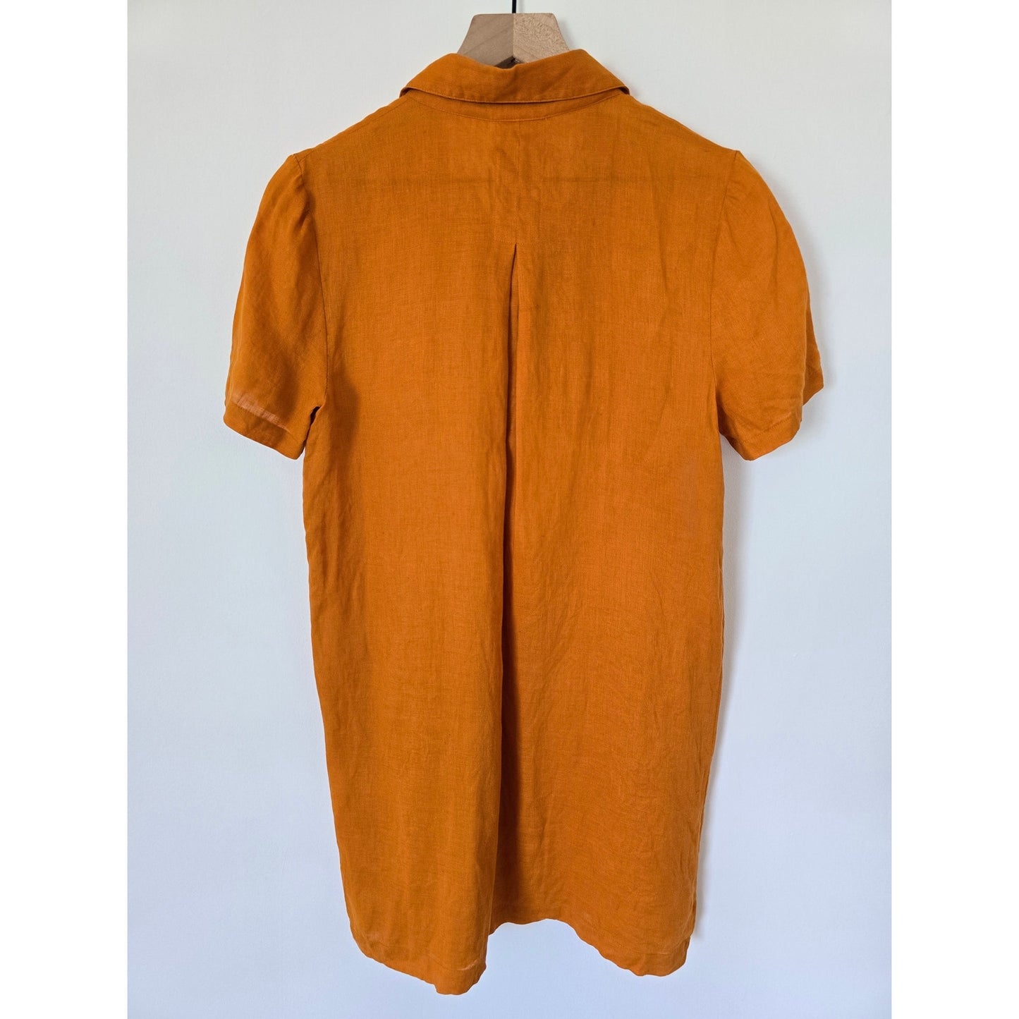 Rust Orange Linen Lace Up Mini Dress Size 6