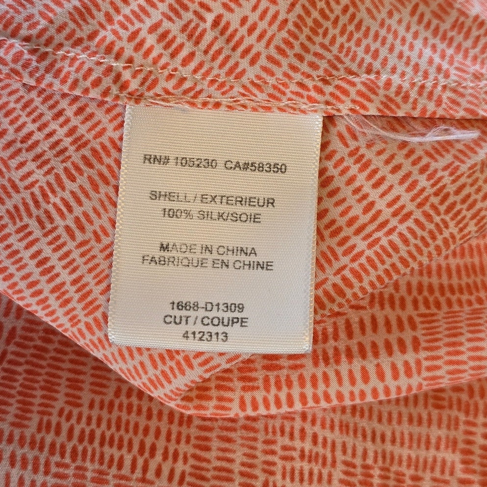 Coral Silk Maxi Slip Dress V-Neck Empire Waist Size L
