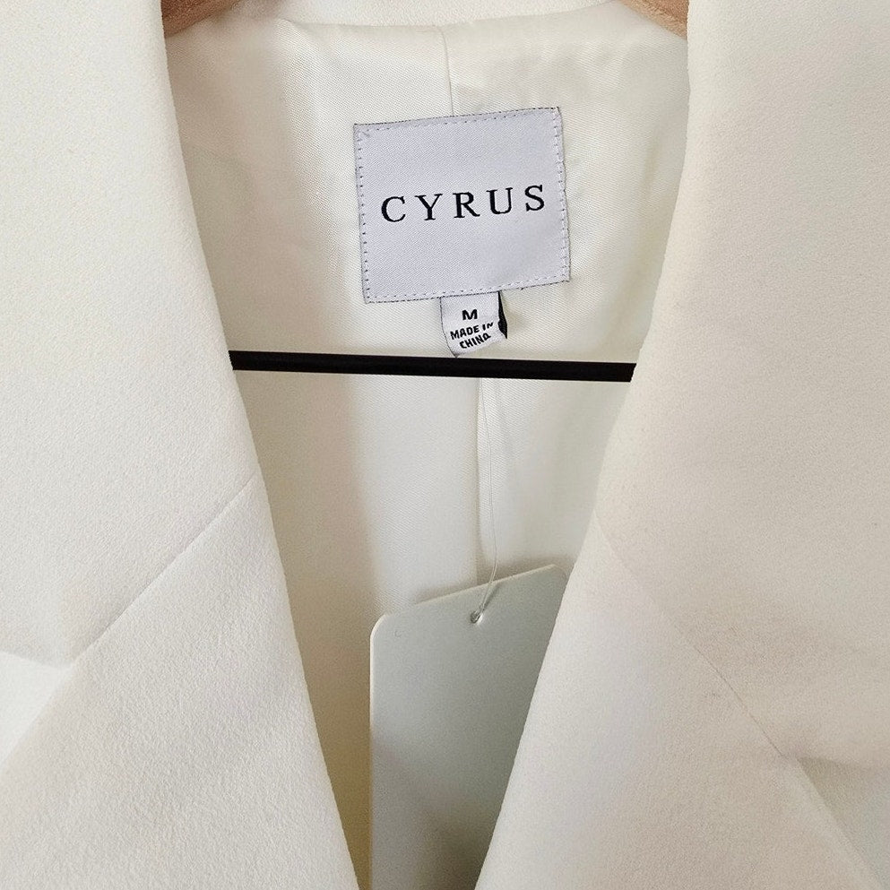 White One Button Blazer Jacket Size M NWT