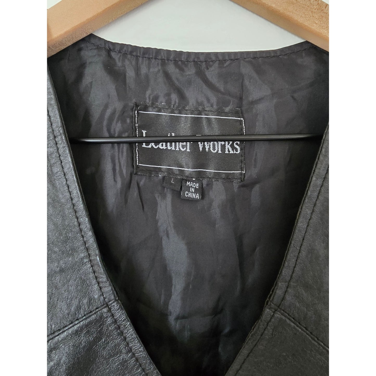 Black 90s Leather Vest Size L