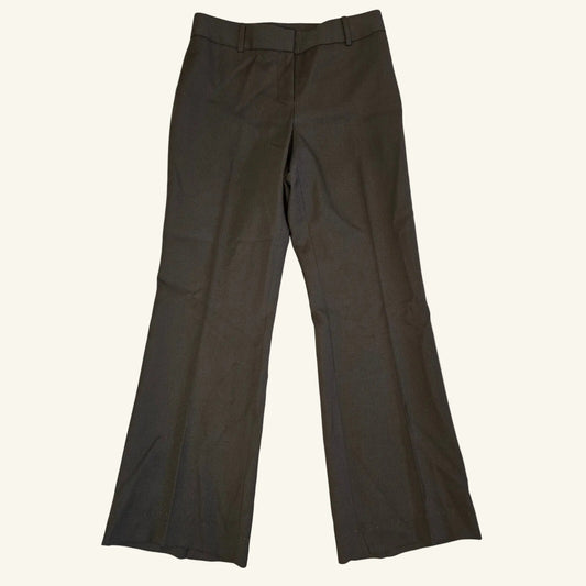 Olive Green Wool Tailored Wide Leg Pants Trousers Size 4
