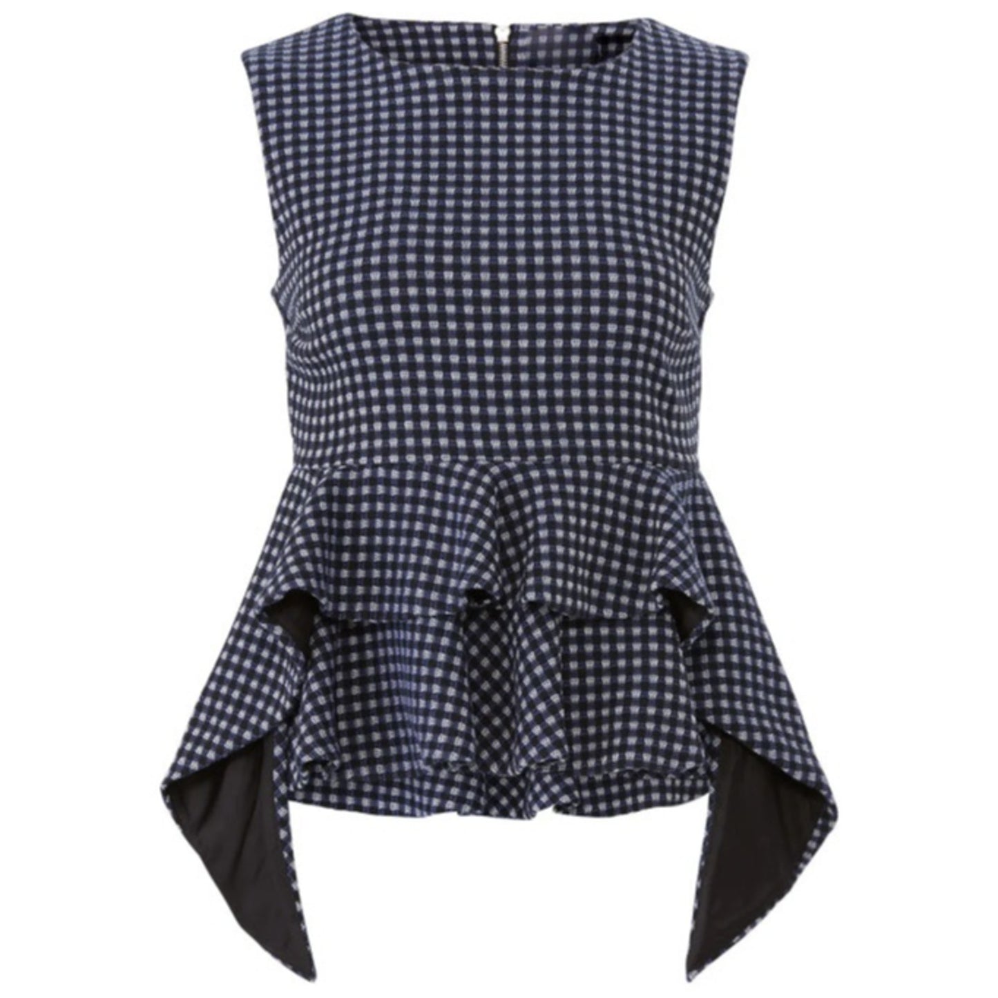 Blue Tweed Herringbone Peplum Top Size 38