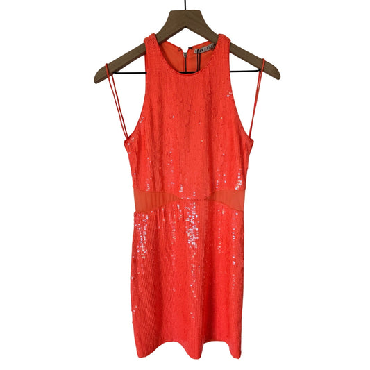 Orange Sequin Cutout Mini Dress Size 2 NWT