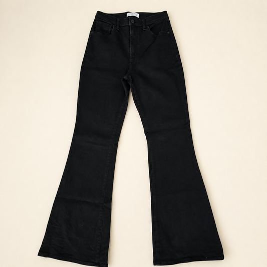 Black High Rise Flare Jeans Stretch Size 29/8