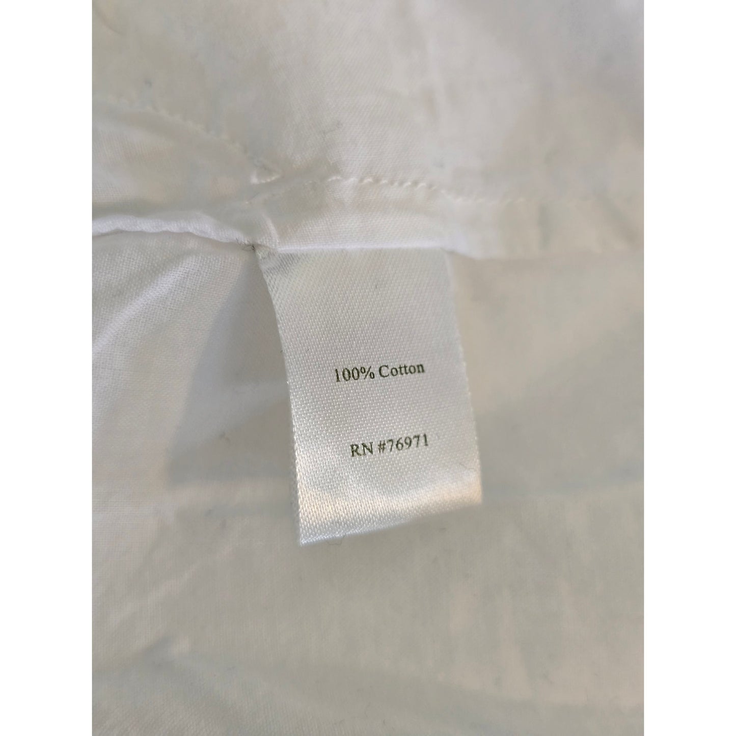 White Cotton Ruffle Mandarin Collar Blouse Size 8