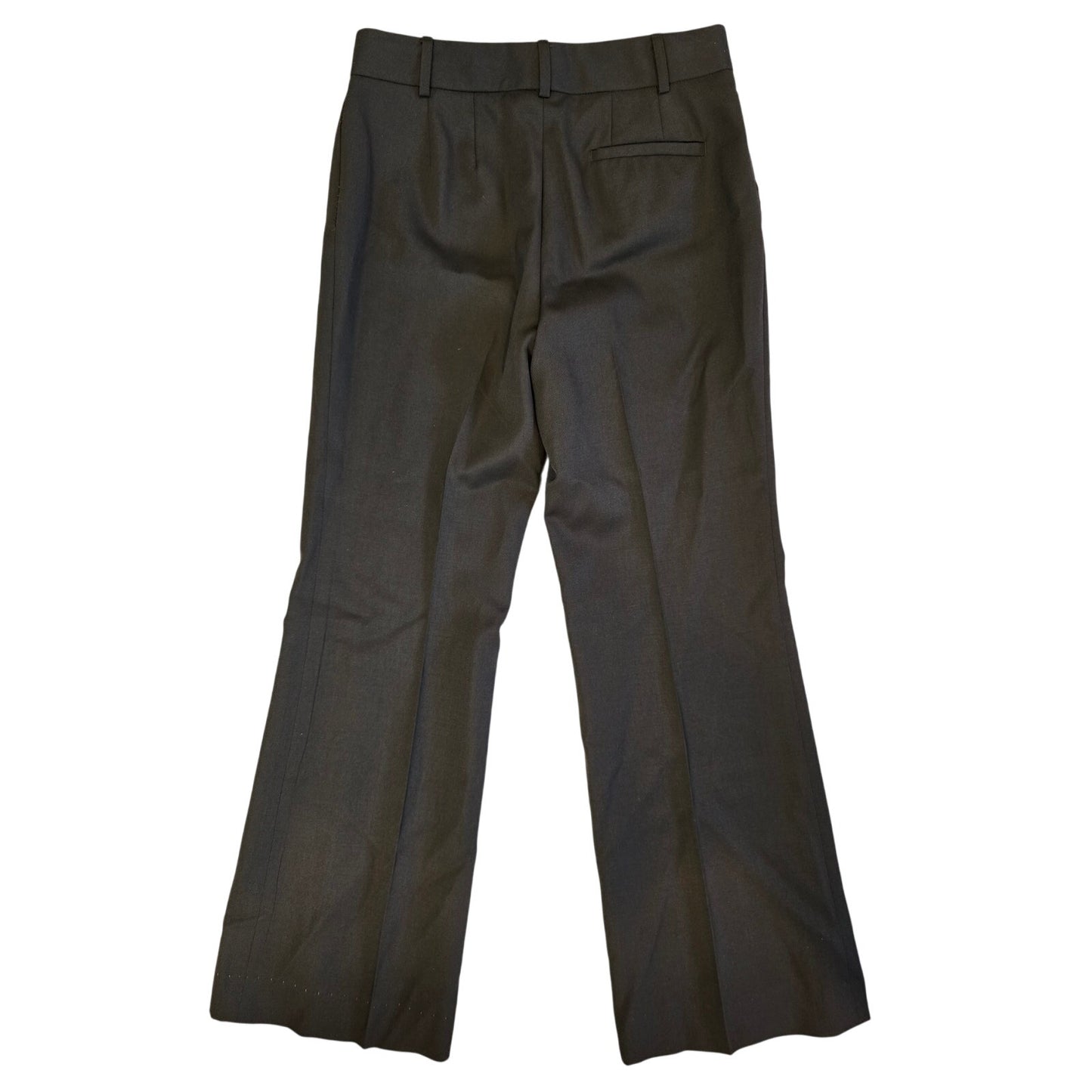 Olive Green Wool Tailored Wide Leg Pants Trousers Size 4