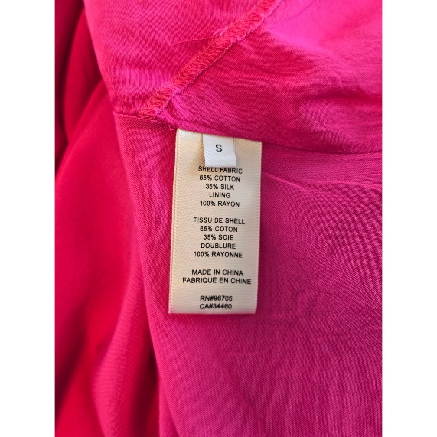 Pink Silk Blend Shirt Dress Tie Waist Pockets Size S