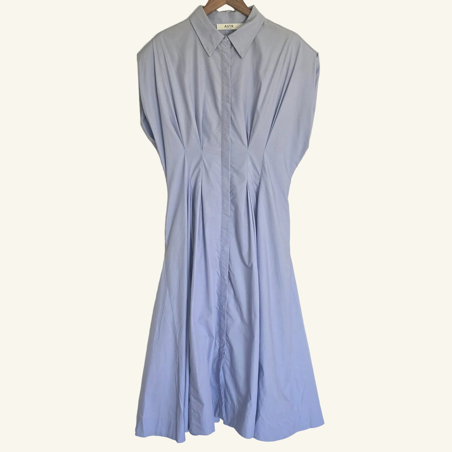 Blue Pleated Midi Dress Size L