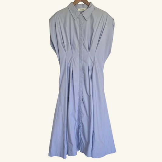 Blue Pleated Midi Dress Size L