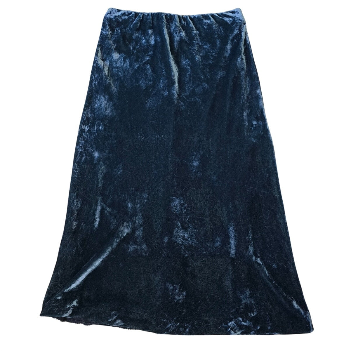 Green Velvet Midi Skirt Elastic Waist Size M