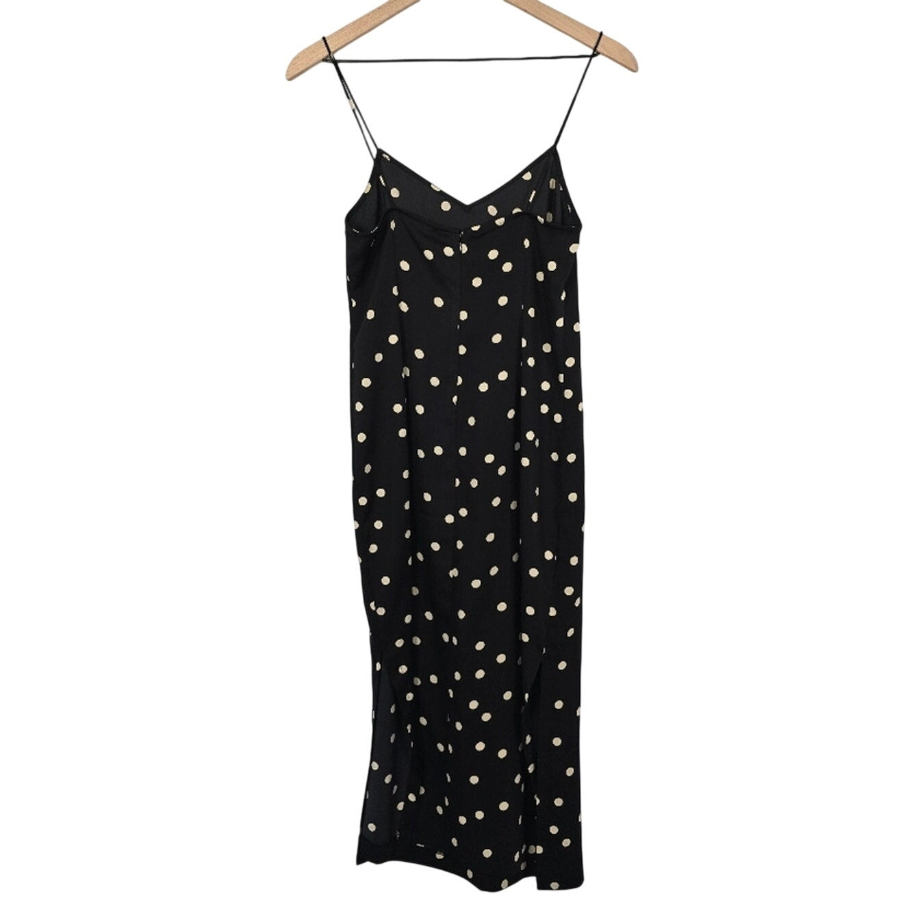 Navy Polka Dot Midi Slip Dress Size 2 NWOT