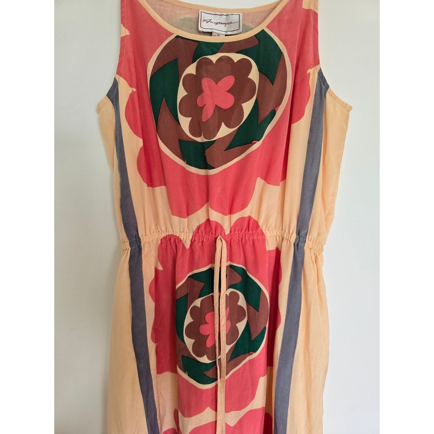 Silk Maxi Dress Mira Costa Print Size S