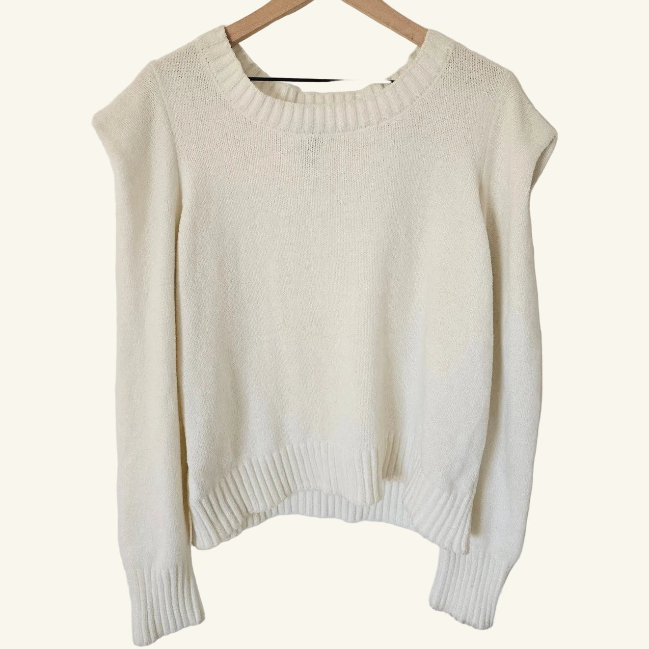 Ivory Knit Sweater Size XL