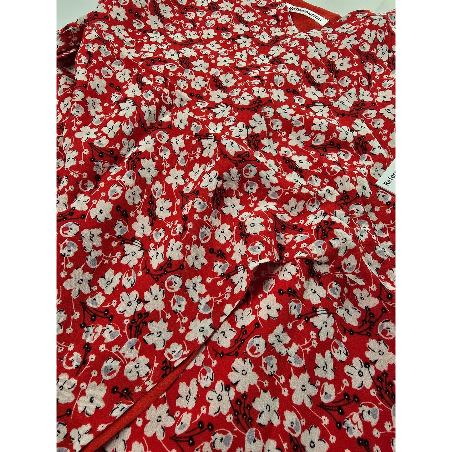 Red Floral Wrap Mini Dress Red Spaghetti Strap Size S