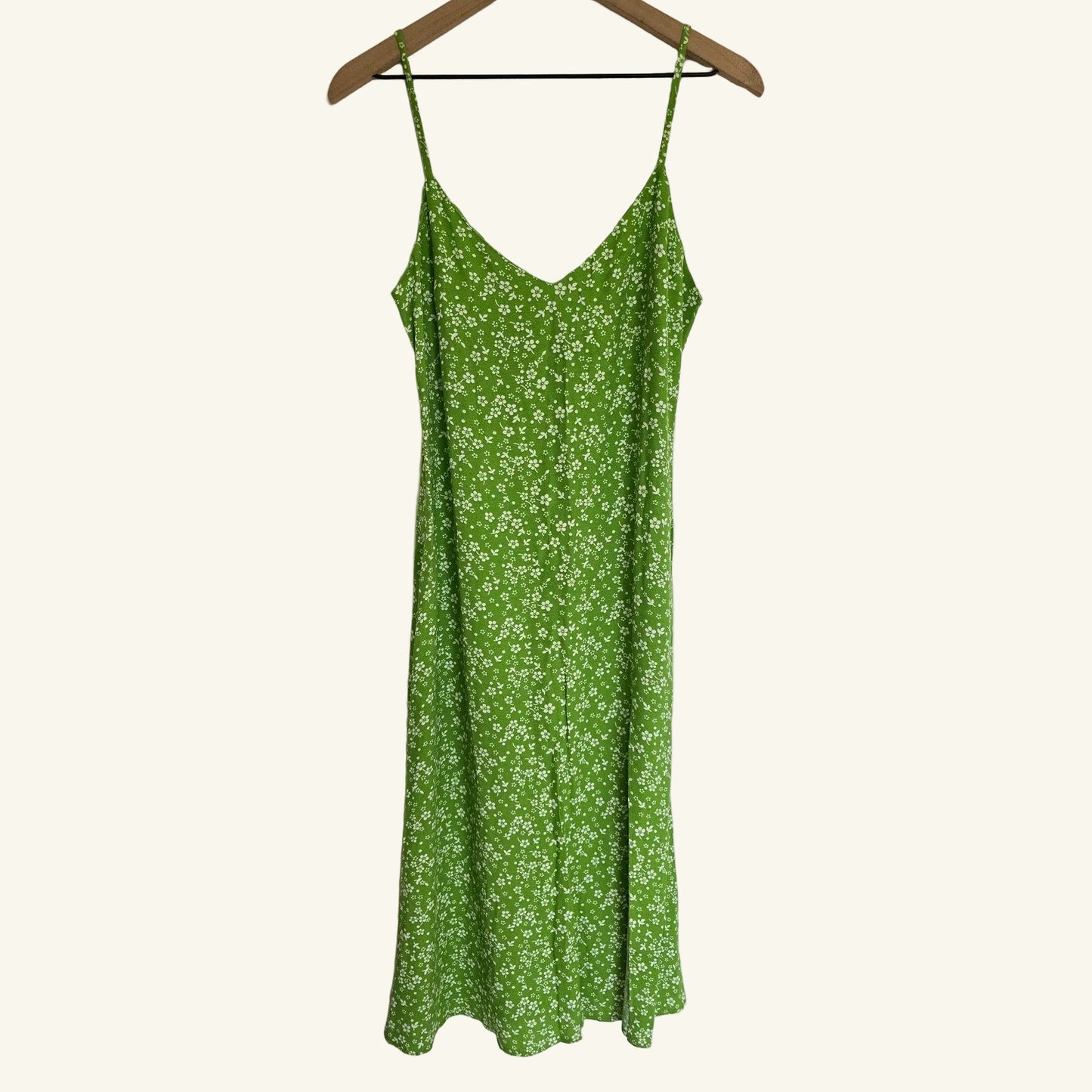 Green Floral Midi Slip Dress Size 4 NWT