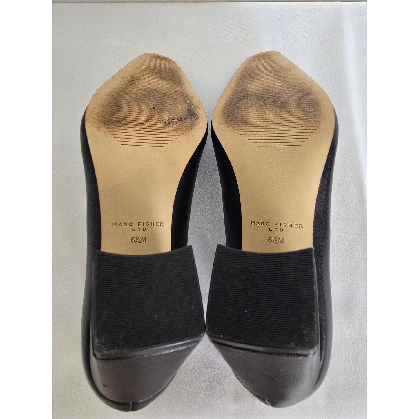 Black Leather Pointed Toe Pumps Size 6.5