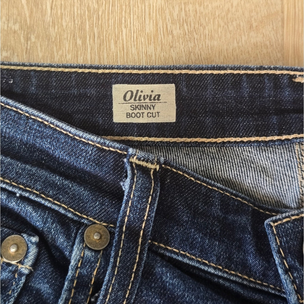 Skinny Bootcut Jeans Medium Wash Denim Size 29R