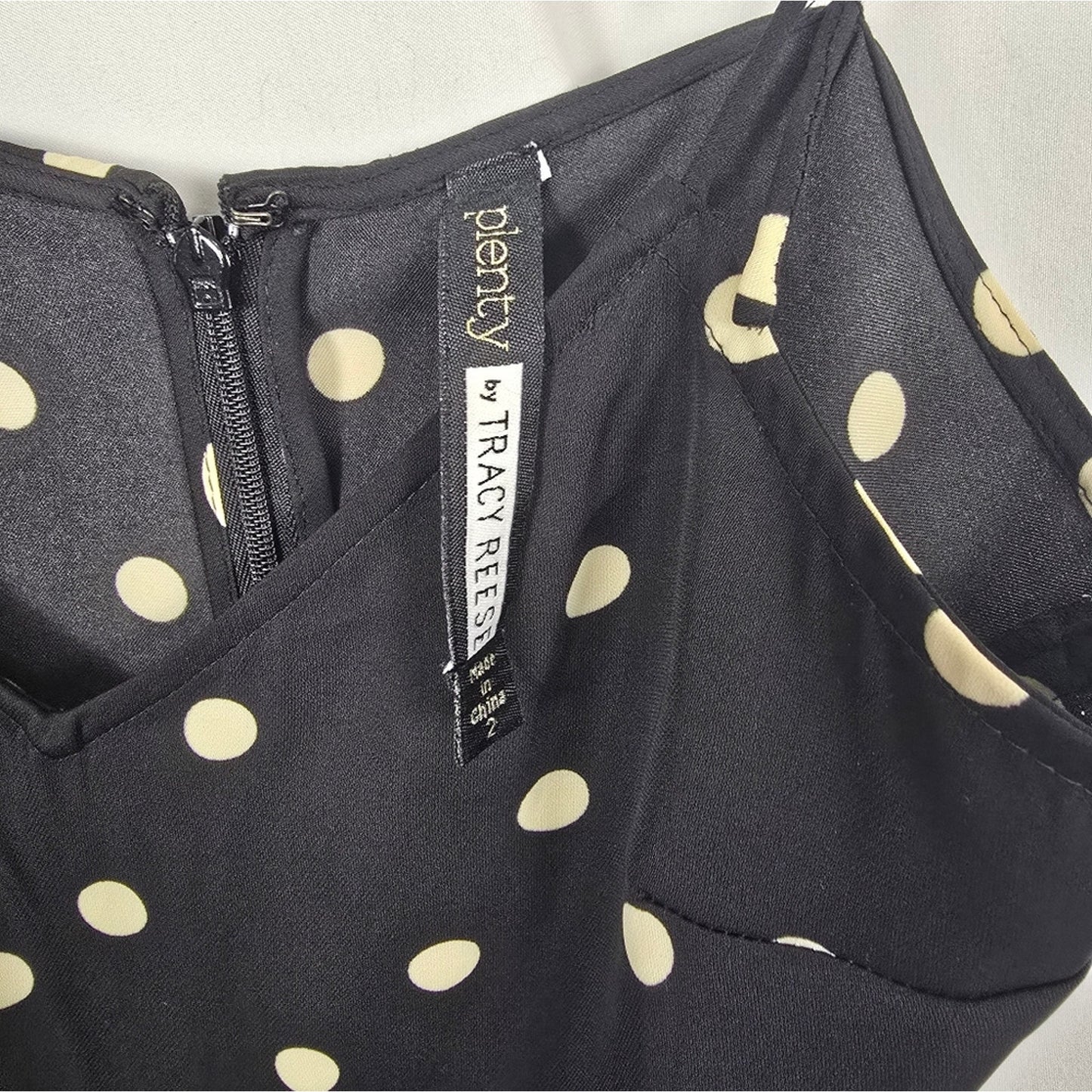 Navy Polka Dot Midi Slip Dress Size 2 NWOT