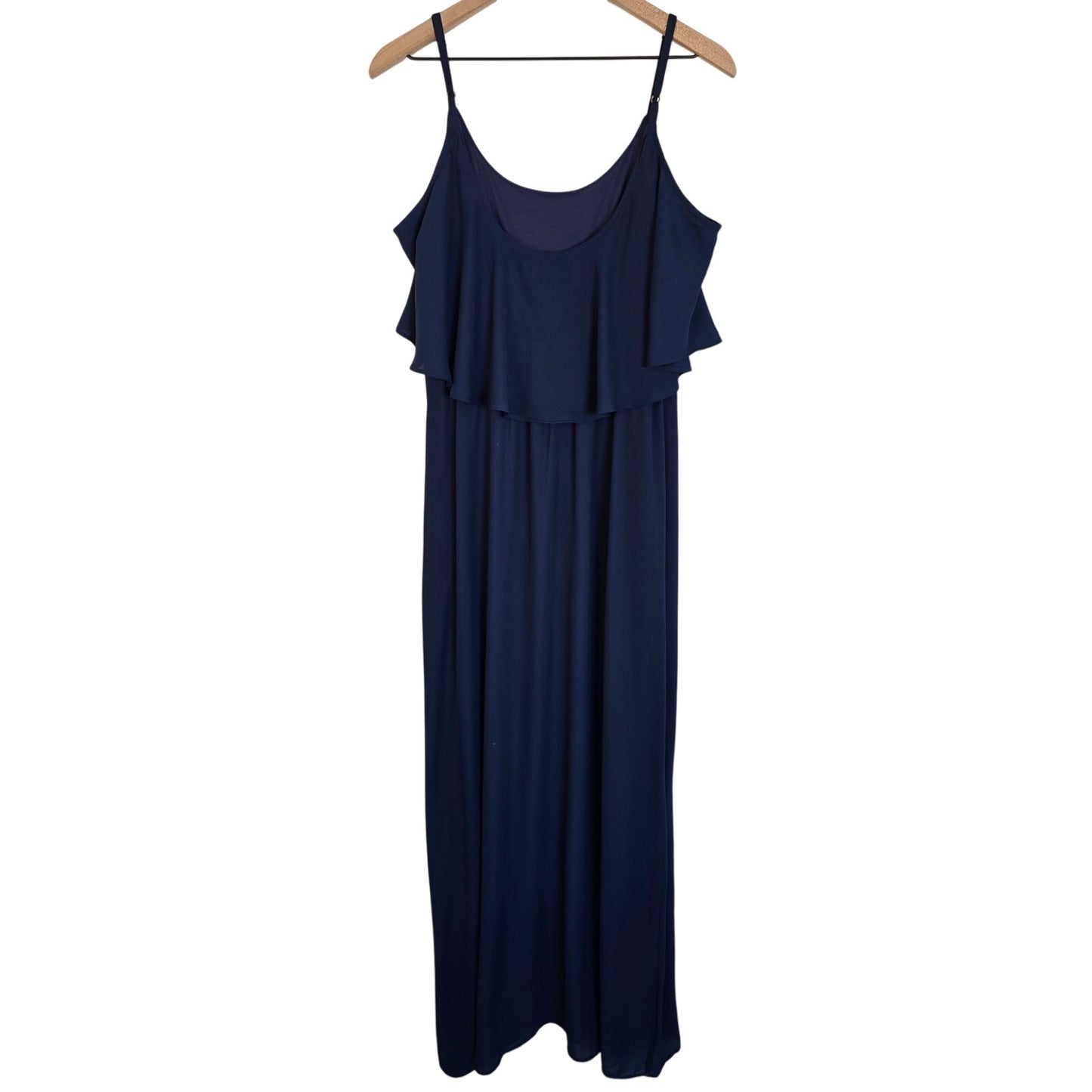 Navy Ruffle Maxi Bridesmaid Dress Size L