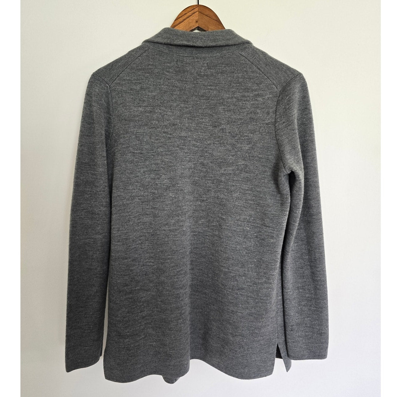 Gray Wool Blend Open Front Jacket Cardigan Size S