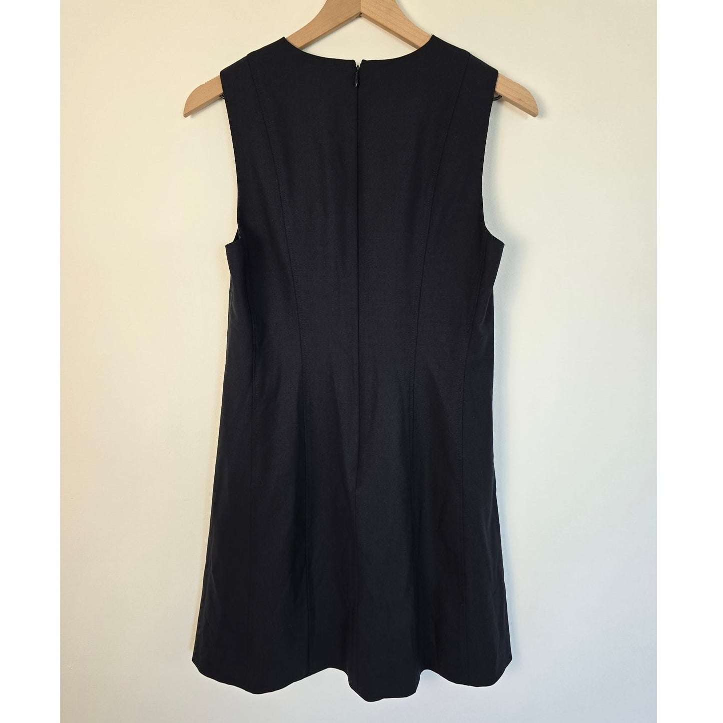 Navy Wool Blend Shift Dress Sz 8 | Minimalist Work Chic