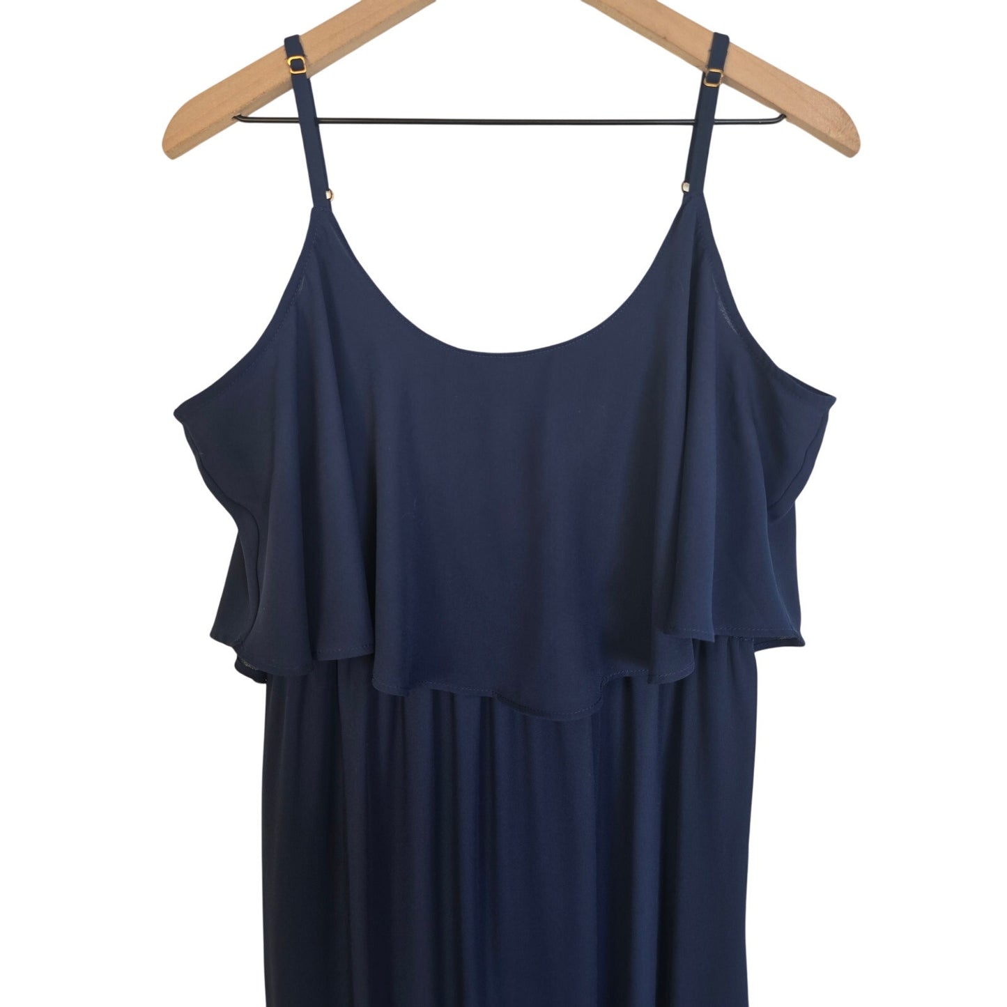 Navy Ruffle Maxi Bridesmaid Dress Size L