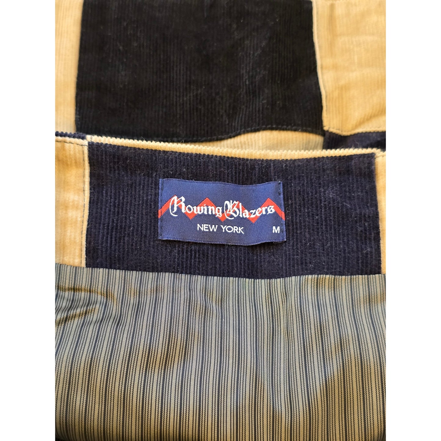 Brown Black Patchwork Corduroy Mini Skirt Size M