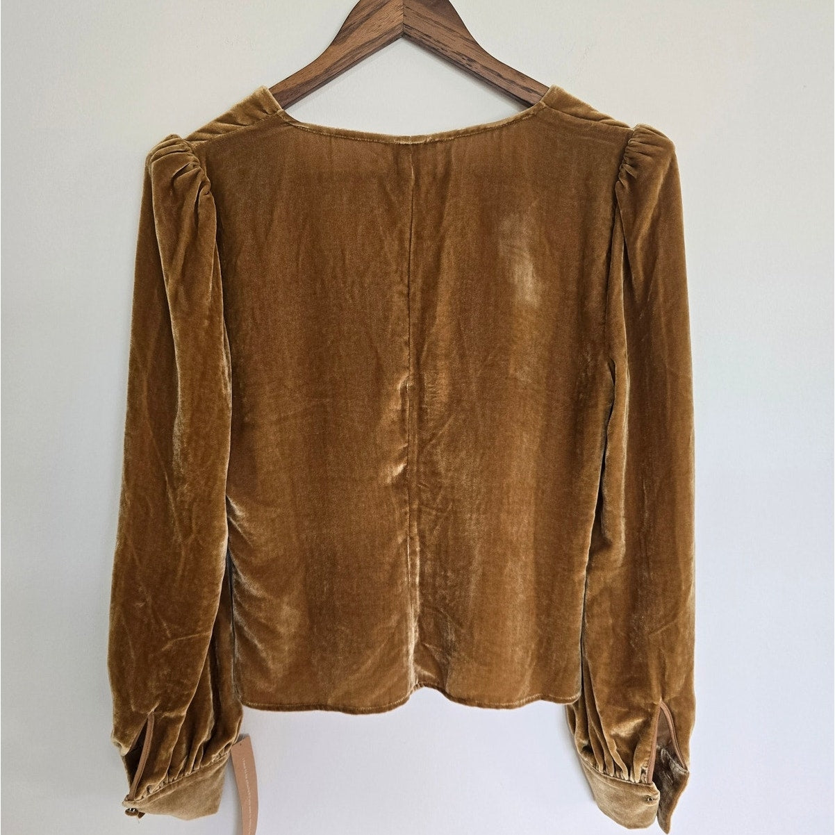 Gold Velvet Blouse Size 6 NWT