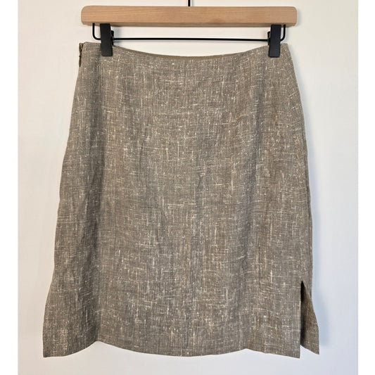 Beige Silk & Wool Blend Mini Skirt US 6
