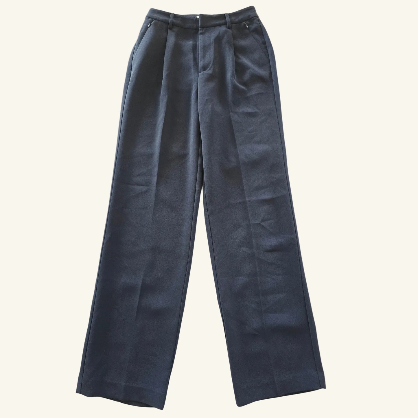 Navy High Rise Wide Leg Trousers Luxe Suiting Size 2