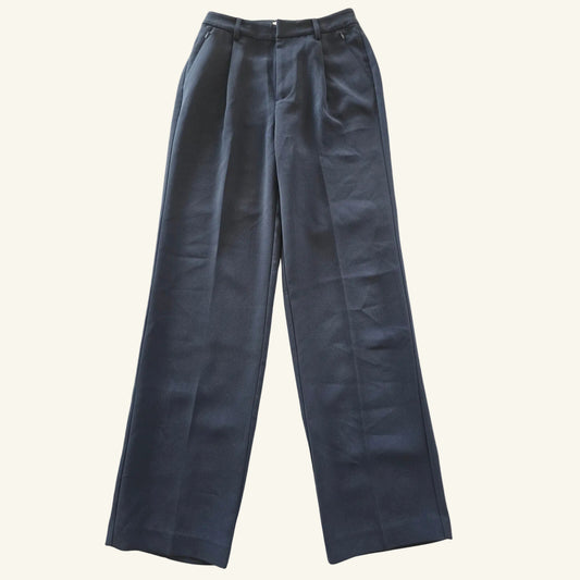 Navy High Rise Wide Leg Trousers Luxe Suiting Size 2