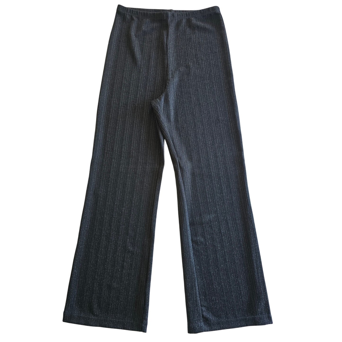 Black Metallic Shimmer Bootcut Stretch Pants Size S NWOT