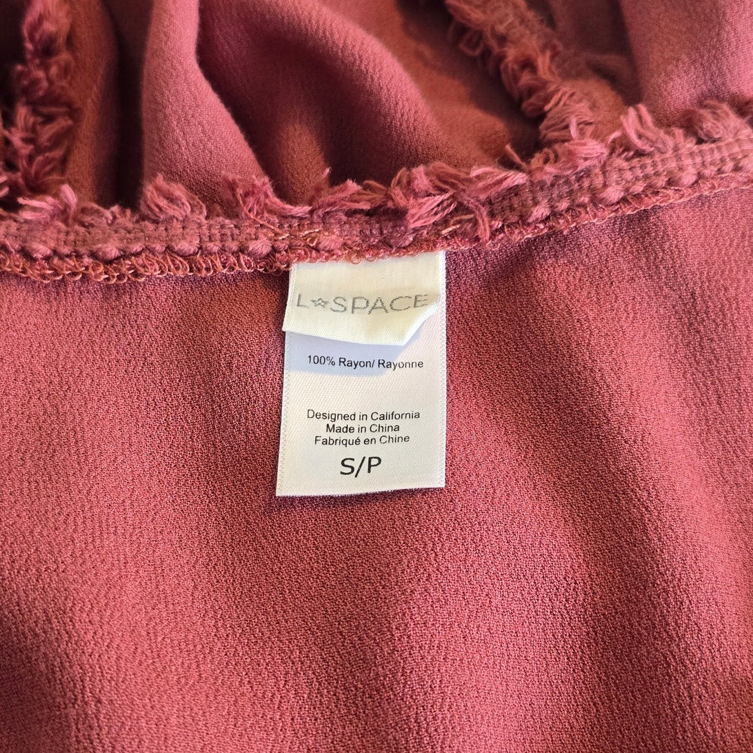Rust Rayon Maxi Swim Cover Up Tassel Dress Size S