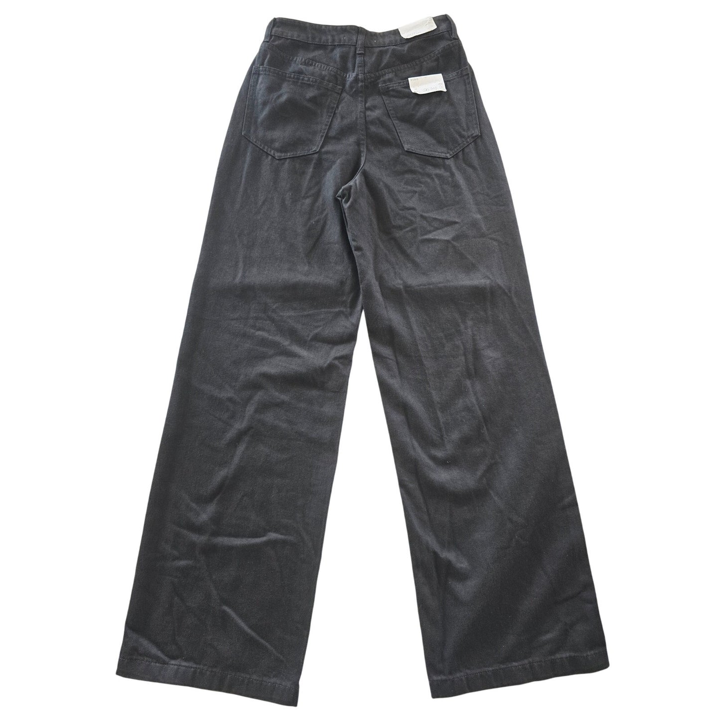 Black Wide Leg Denim Jeans High Rise Size 27