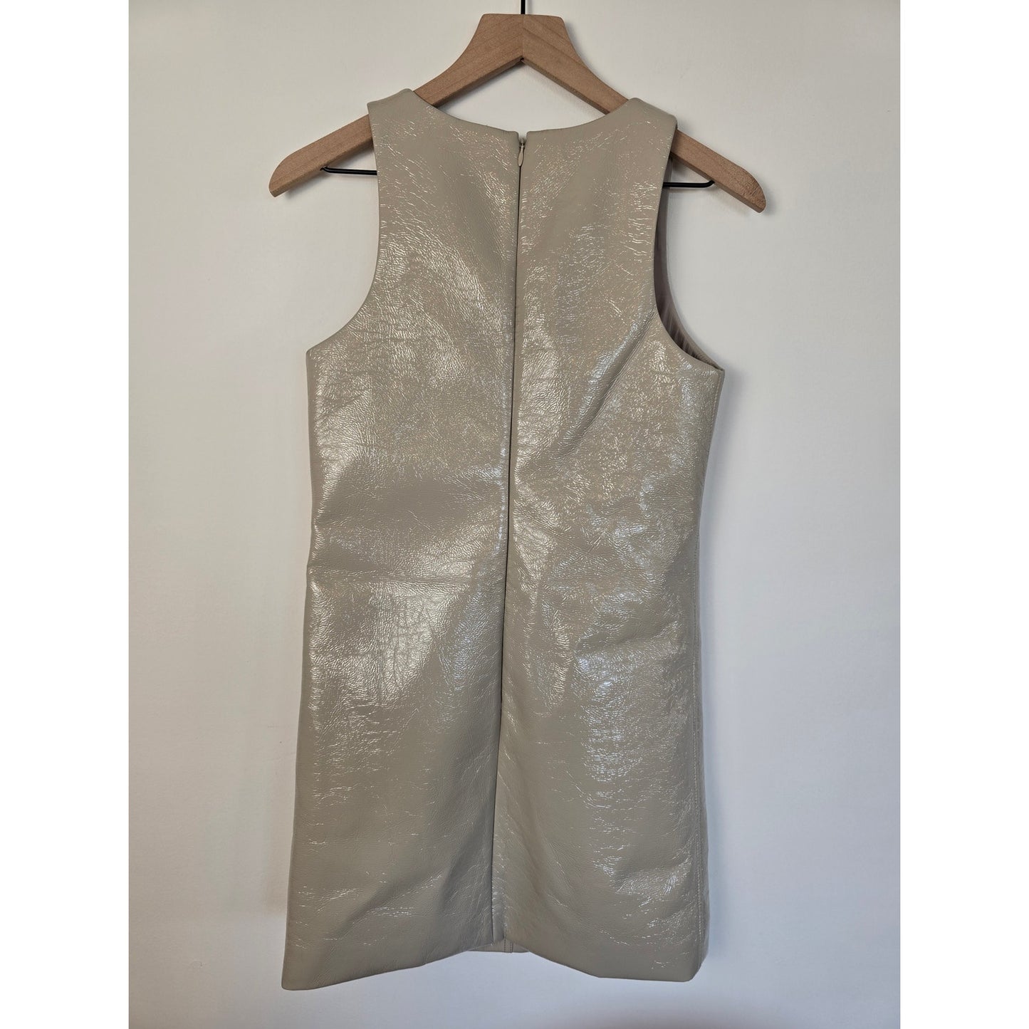 Ivory Faux Leather Mini Dress Size 0 NWT
