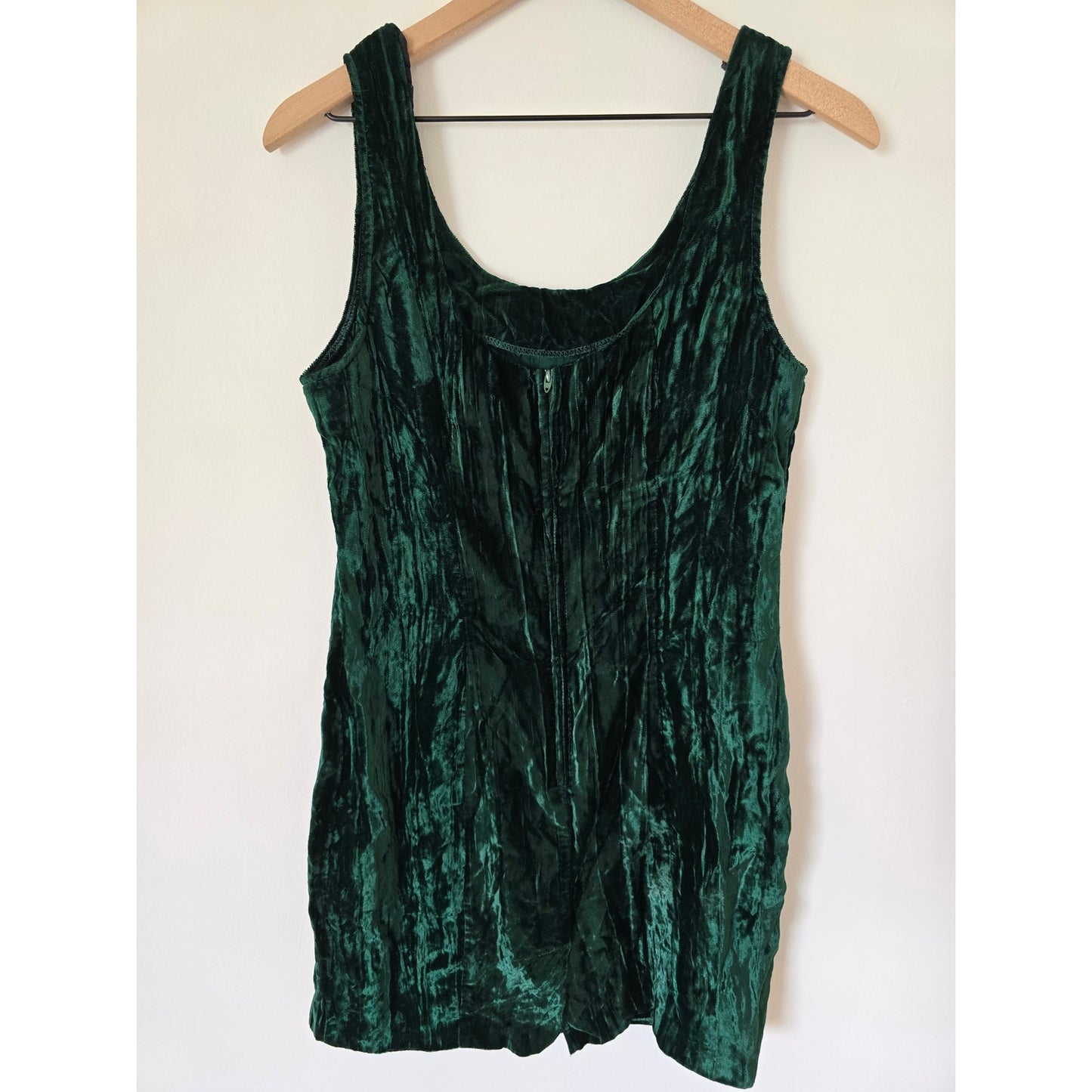 Vintage Y2K Green Velvet Bodycon Mini Dress Size M 11