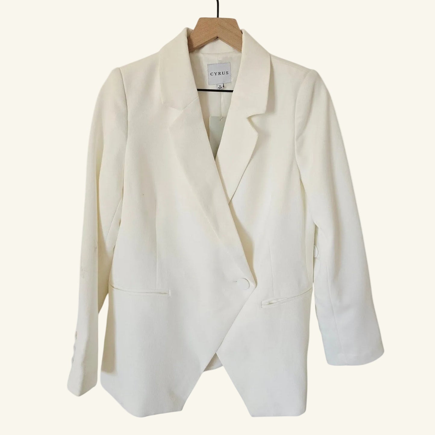 White One Button Blazer Jacket Size M NWT