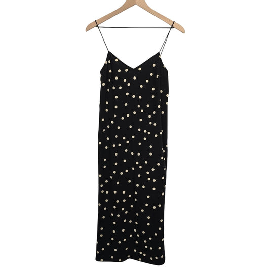 Navy Polka Dot Midi Slip Dress Size 2 NWOT