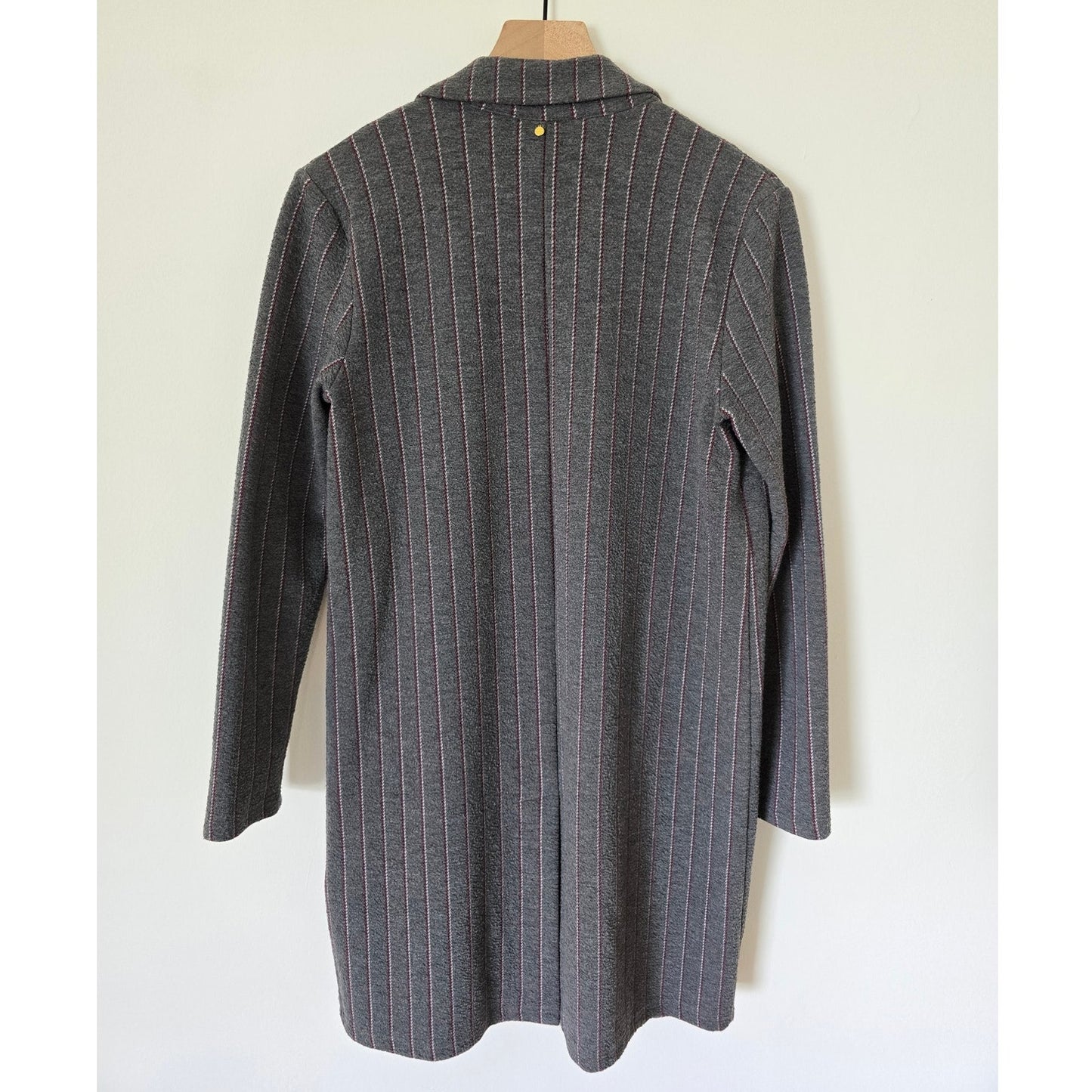 Gray Pinstripe Longline Blazer Jacket Size Small