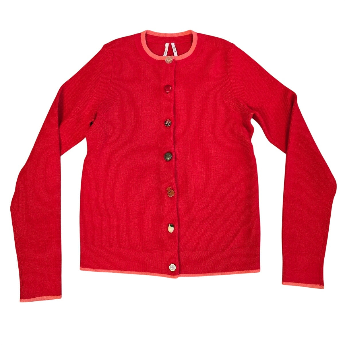 Red Pink Two Piece Sweater Set Cardigan Tube Top Size Small