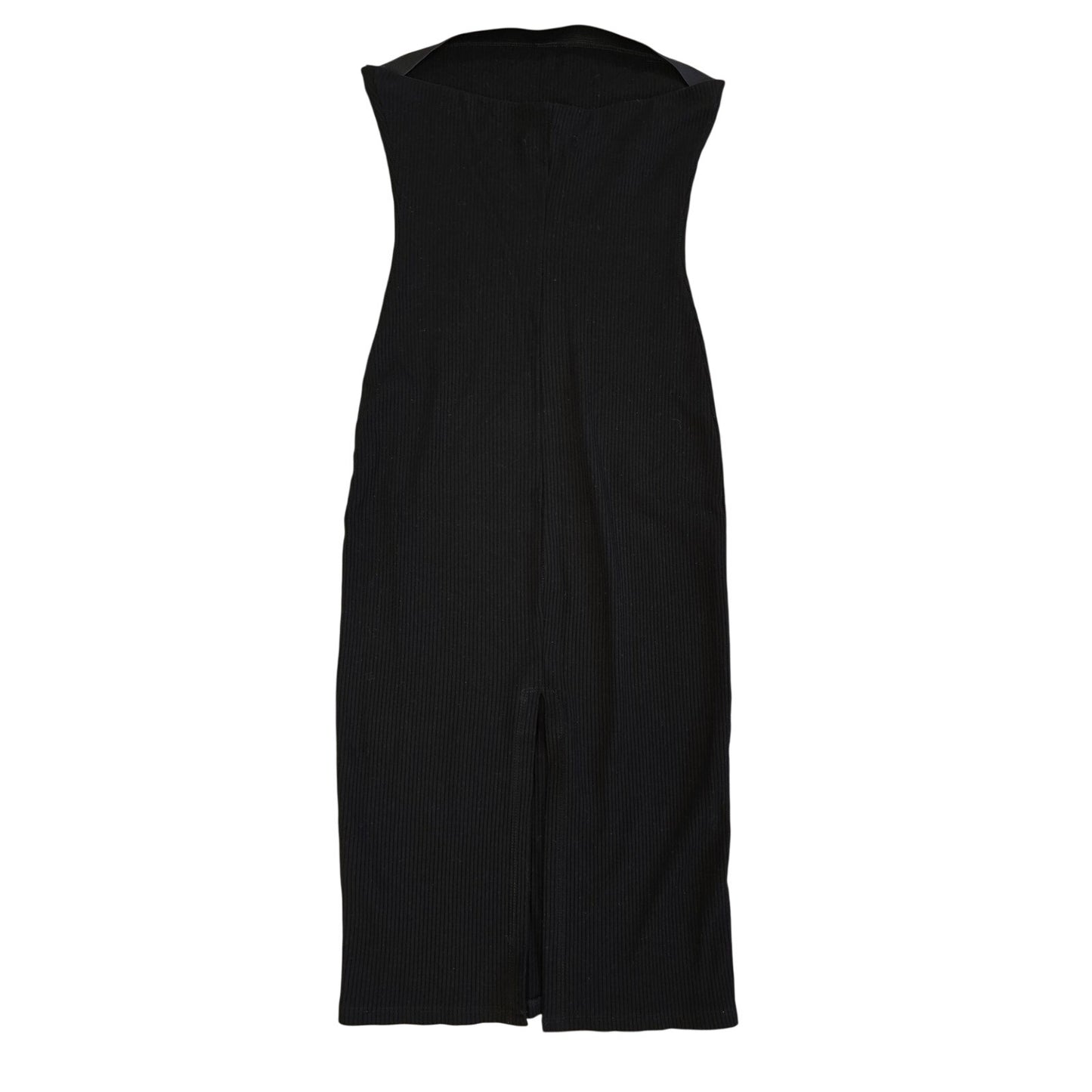 Black Strapless Ribbed Midi Dress Size S