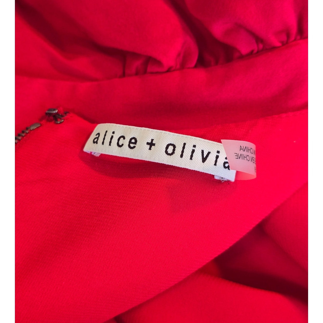 Red Puff Sleeve Tiered Mini Dress Size 8