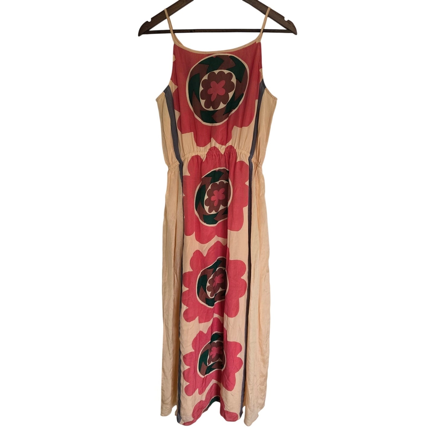 Silk Maxi Dress Mira Costa Print Size S