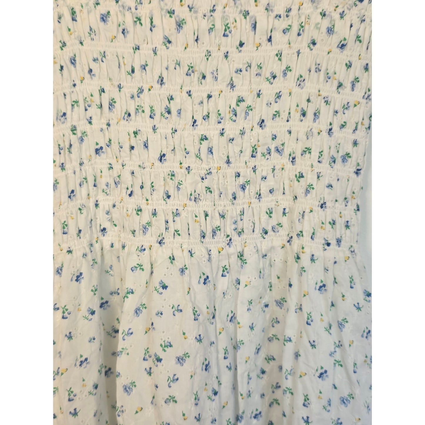 Bluebell Floral Eyelet Smocked Midi Dress Size L NWT