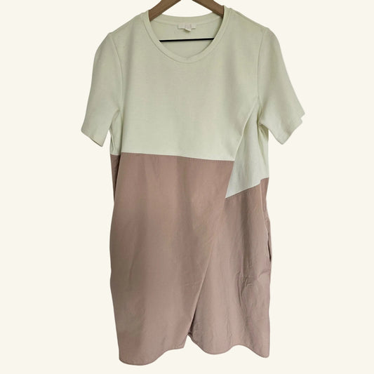 Neutral Panel Colorblock Shift Dress Size M