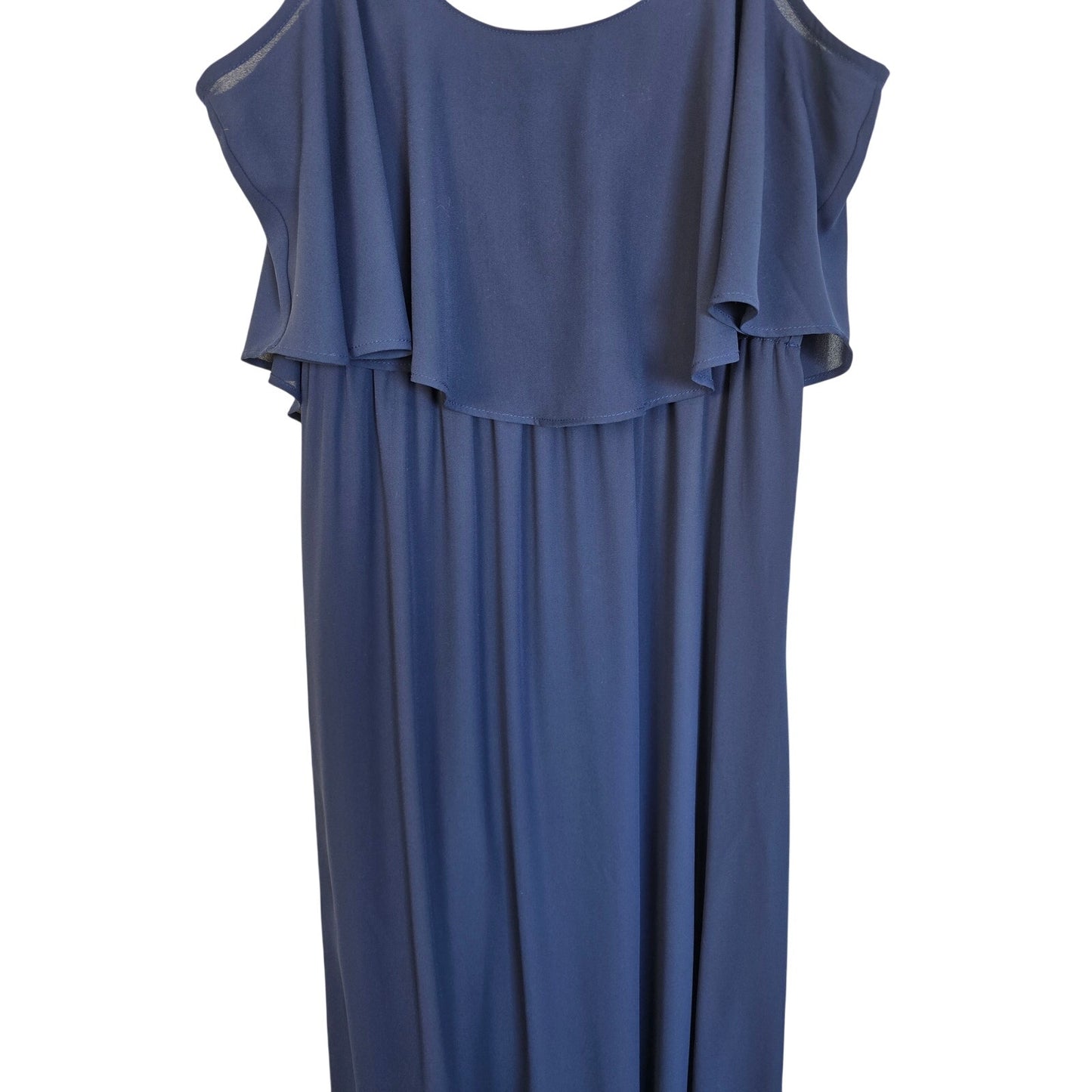 Navy Ruffle Maxi Bridesmaid Dress Size L